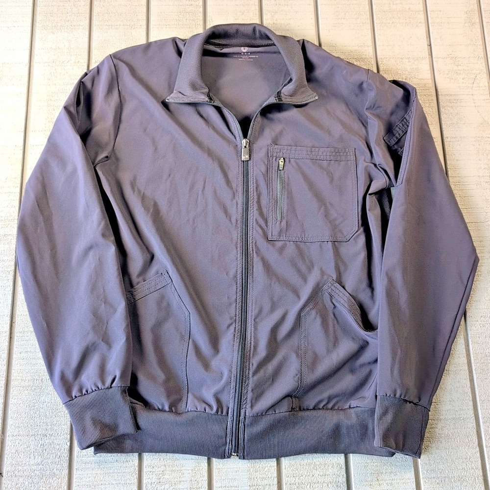 Cherokee Infinity Scrubs Jacket Men's Size Medium Gray CK305A Zip Front - Nurse - Picture 2 of 7